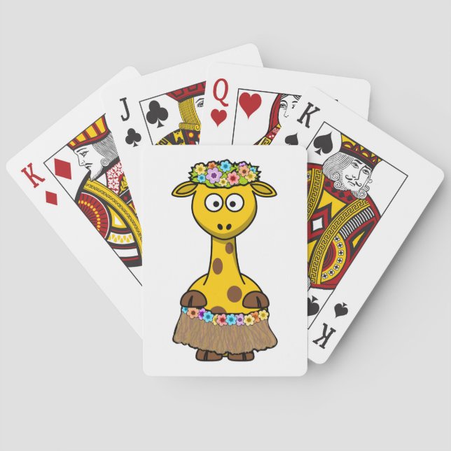 Hula Dancer Giraffe Cartoon Spielkarten (Rückseite)