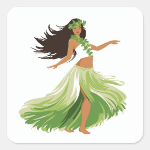 Hula Dancer Jupe d'herbe Autocollant hawaïen