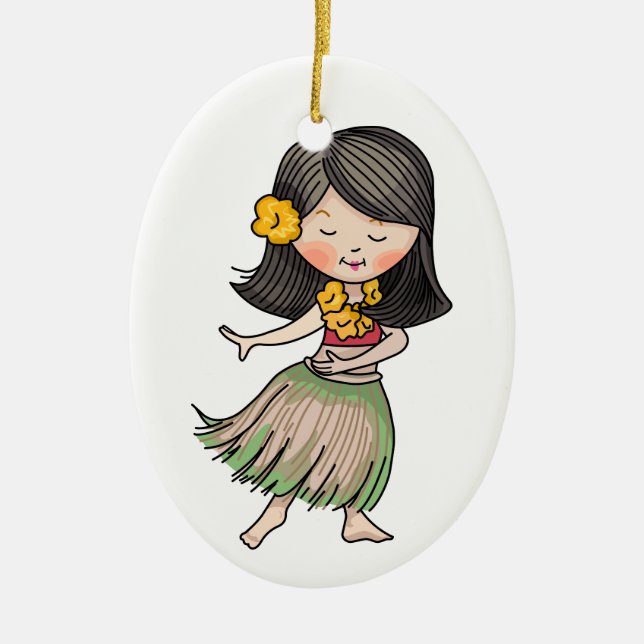 Hula Dancer Keramik Ornament (Vorne)