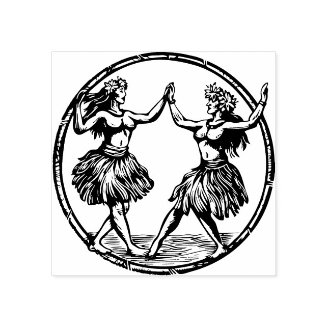 Hula Dancer Rubber Briefmarke Hawaii Gummistempel (Prägung)