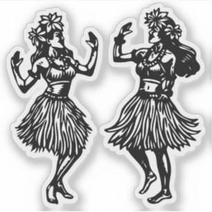 Hula Dancers Vinyl Aufkleber