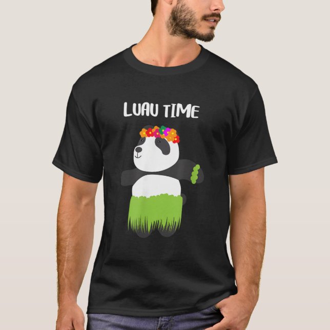 Hula Dancing Panda Hawaiian Luau T-Shirt (Vorderseite)