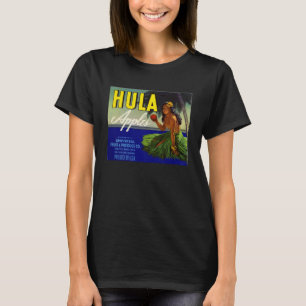 Hula Girl Apples Retro Vintag Palm Tree Hawaii Tr T-Shirt