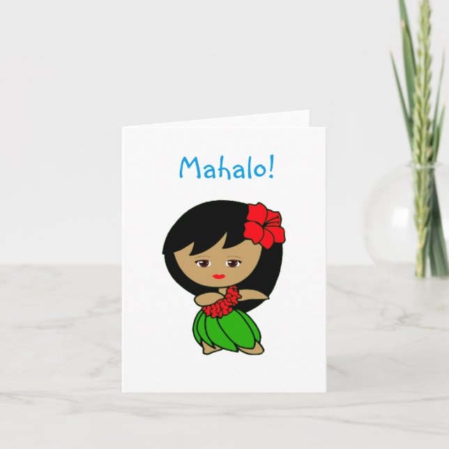 Hula Girl Carte de remerciements (Devant)