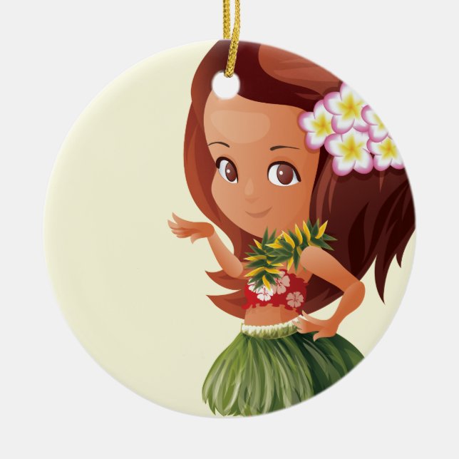 Hula girl keramikornament (Vorne)