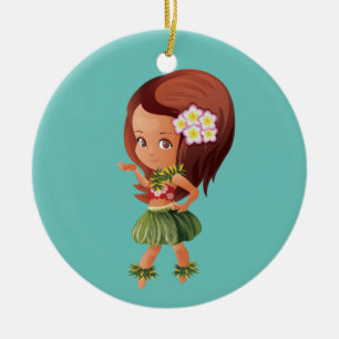 Hula Girl Keramikornament
