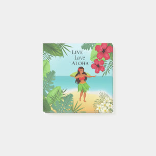 Hula Girl Live Liebe Aloha Post-it Klebezettel