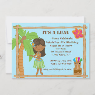 Hula Girl Luau zum Geburtstag Einladung