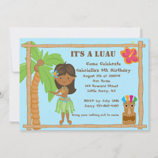 Hula Girl Luau zum Geburtstag Einladung