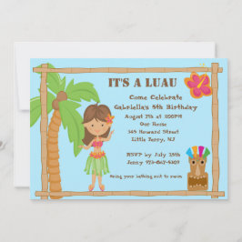 Hula Girl Luau zum Geburtstag Einladung
