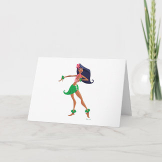 Hula Girl Notecard Karte