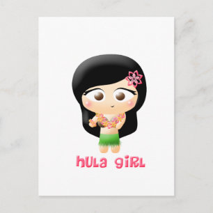 Hula Girl Postkarte