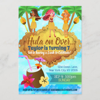Hula Girls Einladungen zum Geburtstag