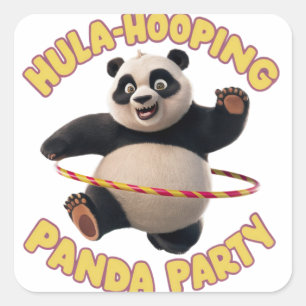 Hula hooling Panda Party Aufkleber