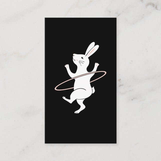 Hula Hoop Bunny Hooping Girls Hoop Tanz Visitenkarte (Vorderseite)