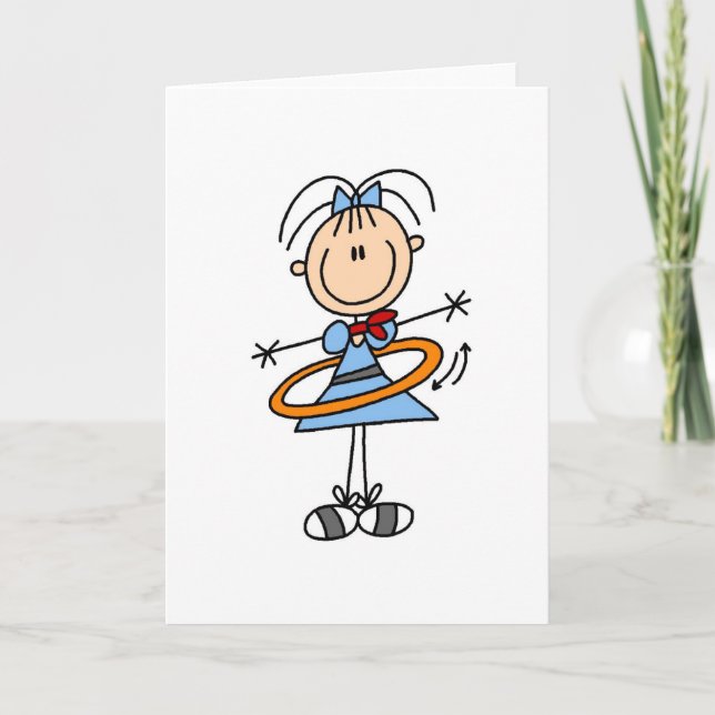 Hula Hoop Girl Card Karte (Vorderseite)