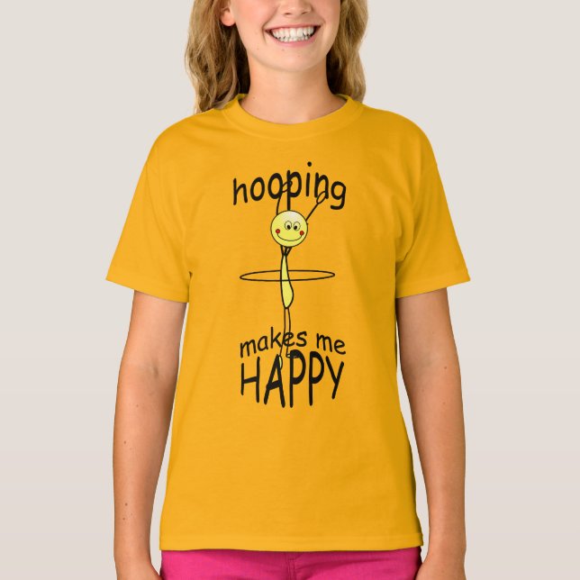 Hula Hoop Hooping Happy Funny T - Shirt (Vorderseite)