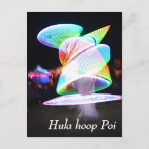 Hula hoop Poi twirler Postkarte