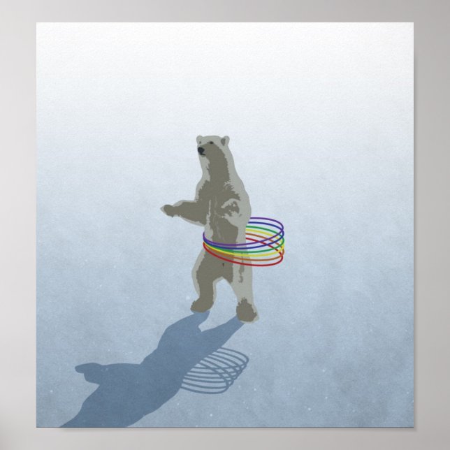 Hula-Hoop-Polar-Bärenposter Poster (Vorne)