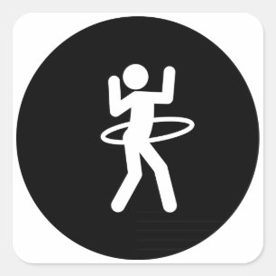 Hula Hoop Quadratischer Aufkleber