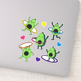 Hula Hooping Avocado Sticker Sheet