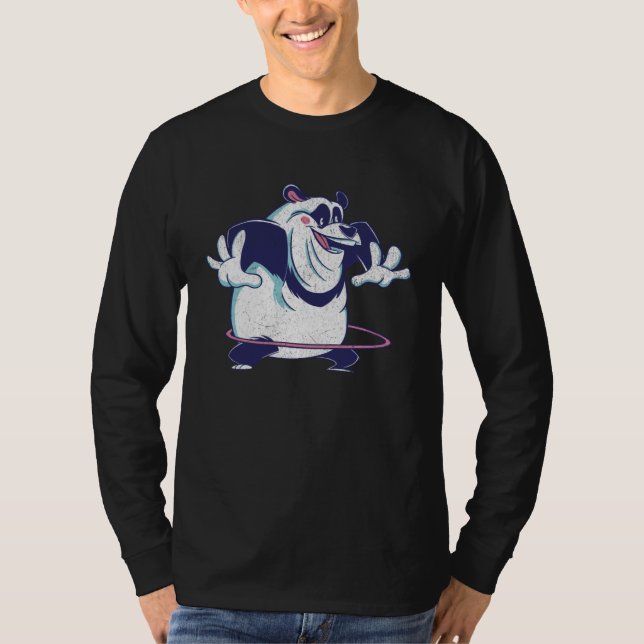 Hula Hooping Panda Bear  Sarcastic Cute Panda T-Shirt (Vorderseite)