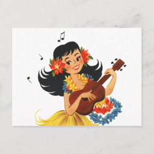 Hula Hula Mädchen Postkarte