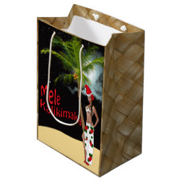 Hula Mädchen Mele Kalikimaka Weihnachtsmedium Mittlere Geschenktüte
