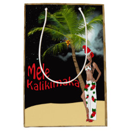 Hula Mädchen Mele Kalikimaka Weihnachtsmedium Mittlere Geschenktüte