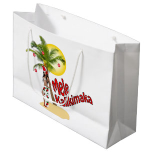 Hula Mele Kalikimaka Weihnachtsgeschenk-Tasche Große Geschenktüte