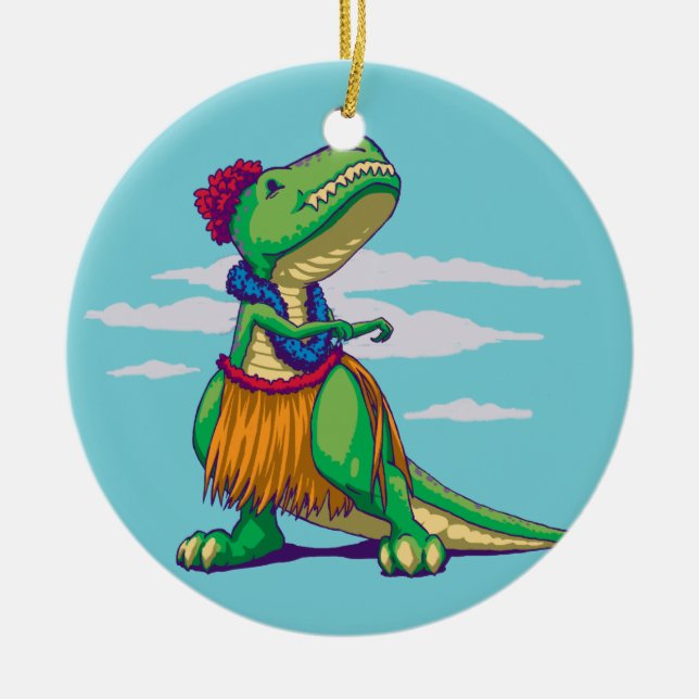 Hula Rex Keramik Ornament (Vorne)
