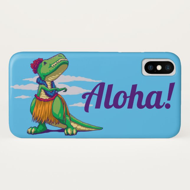 Hula Rex mit Aloha Case-Mate iPhone Hülle (Rückseite (Horizontal))