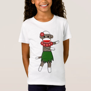 Hula Socken-Affe - Mädchen-Baby - Puppe T-Shirt