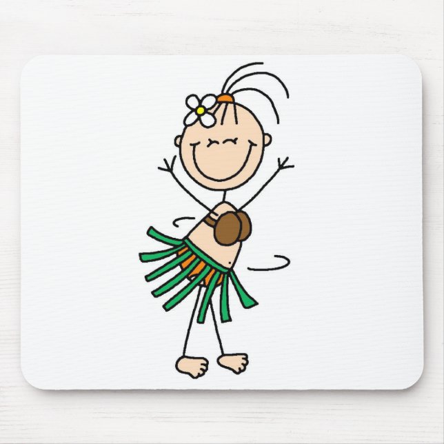 Hula Tanzen-Strichmännchen Mousepad (Vorne)