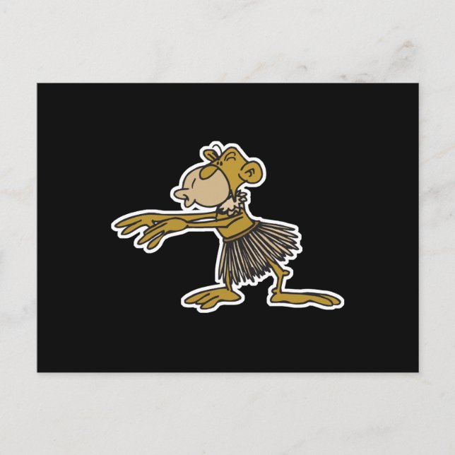 Hula tanzender Affe Postkarte (Vorderseite)