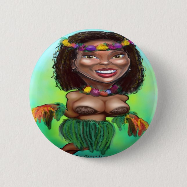 Hula Tänzer Button (Vorderseite)