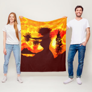 Hula-Tänzerin Fleecedecke