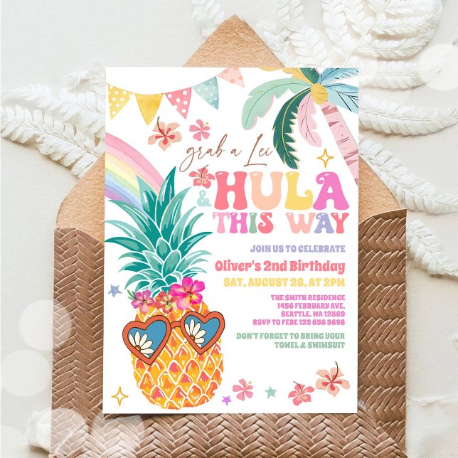 Hula This Way Luau Aloha Tropical Summer Birthday Einladung (Von Creator hochgeladen)