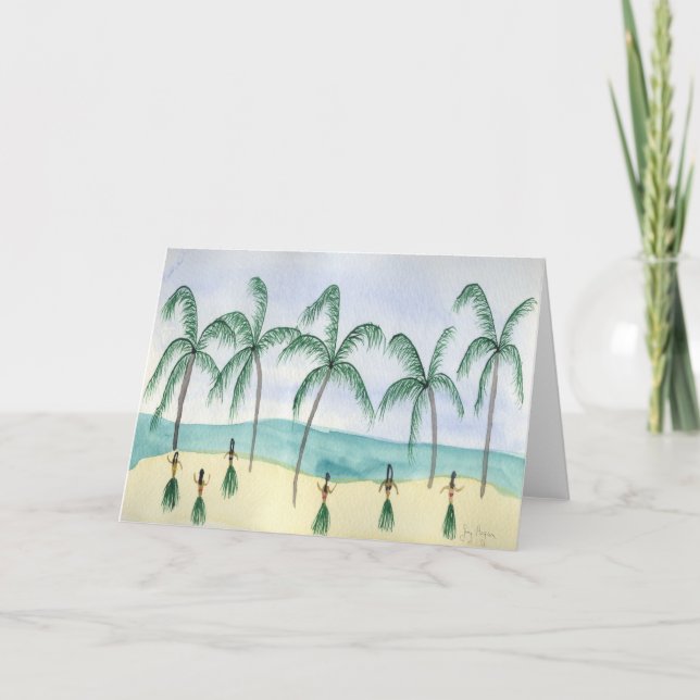 Hulas auf den Beach Cards Karte (Vorderseite)