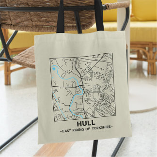 Hull, East Yorkshire City Map Tote Bag
