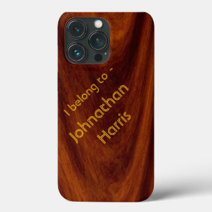 Hülle für das Telefon - Holzmaserung mit Namen