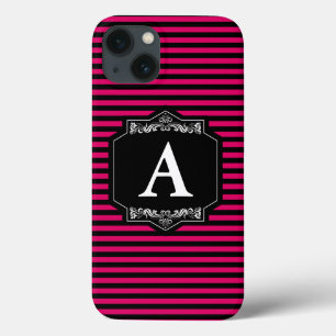 Hülle iPhone 8/7, Tough, Streifen Pink Monogramm