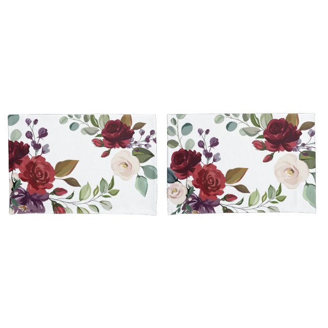 Hüllen Weiße Rosen geometrischer Fleck Kissenbezug (Vorderseite-Set)