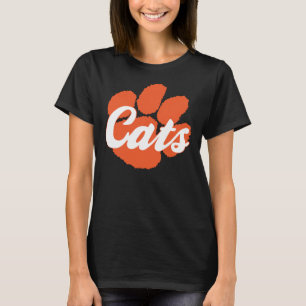 Hülse Wildkatzen-Tatzen-Damen V-Hals Schwarz-3/4 T-Shirt