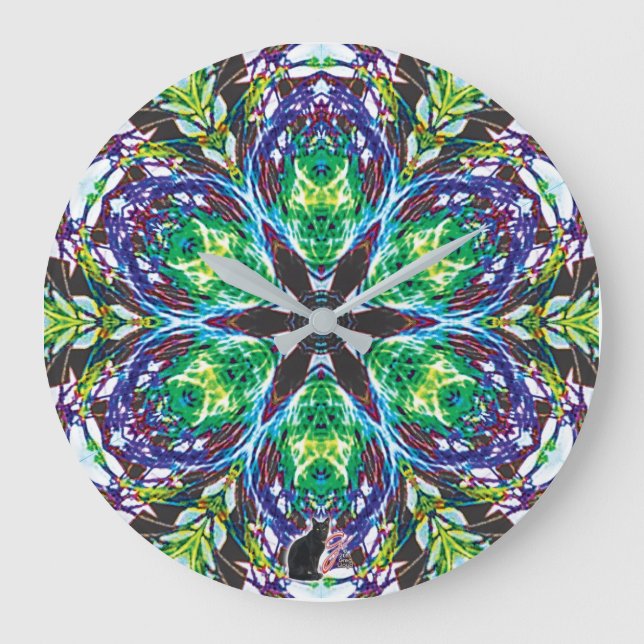 Hülsen-Kaleidoskop Große Wanduhr (Vorderseite)