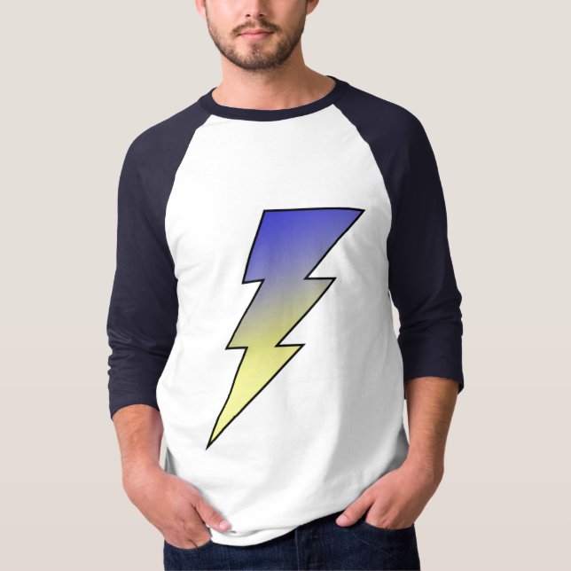 Hülsen-Shirt des Blitz-Bolzens 3/4 T-Shirt (Vorderseite)