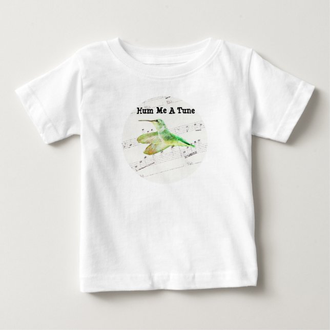 Hum Me A Tune Hummingbird Art Baby T - Shirt (Vorderseite)