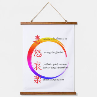 human emotions  wandteppich mit holzrahmen