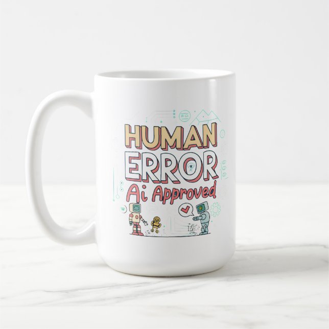Human Error AI Approved Robot Art Kaffeetasse (Links)