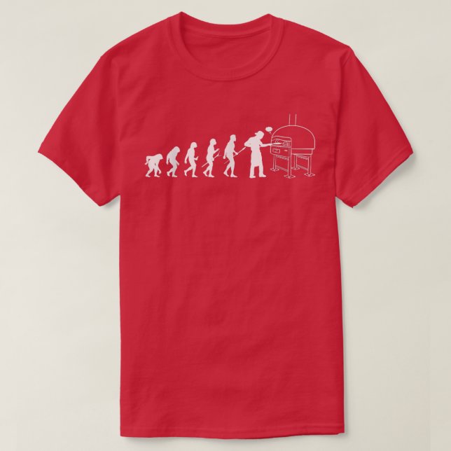 Human Evolution Pizza Delivery Guy Eating Pizza It T-Shirt (Design vorne)